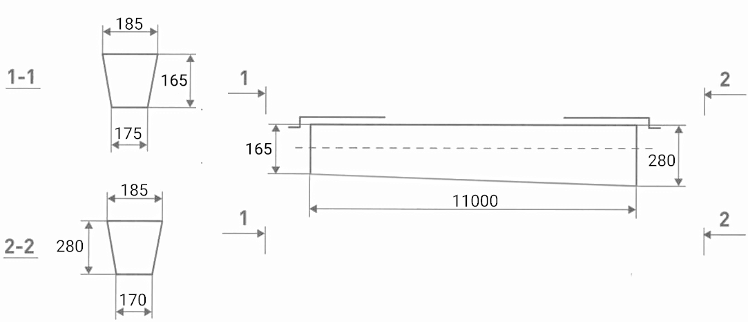 Габаритные размеры, чертеж СВ 110-3,5, стойки (опоры) для ЛЭП