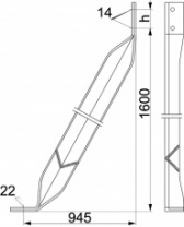 SH244.2R Ригель для крепления на скальном грунте высота 1600 мм